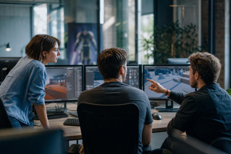 Studio de jeu vidéo avec profils techniques en phase de recrutement