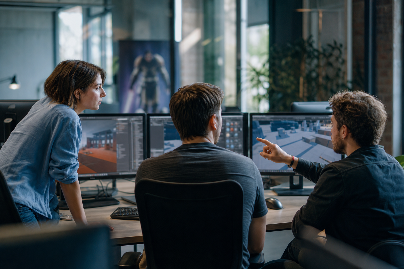 Studio de jeu vidéo avec profils techniques en phase de recrutement
